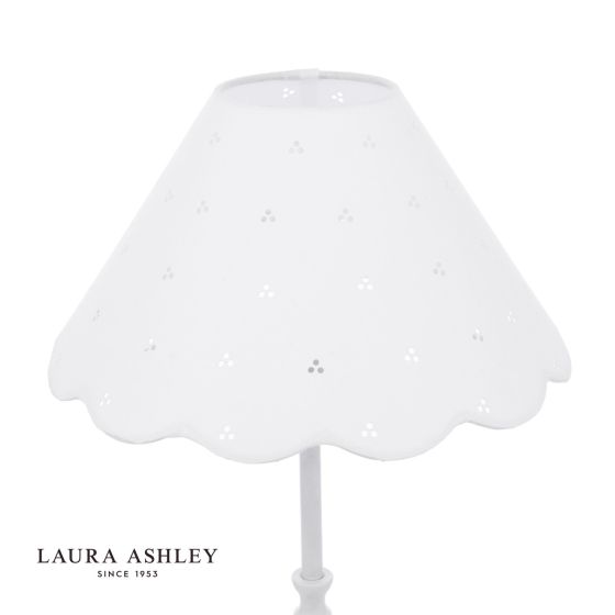 Där Lighting Laura Ashley Cordwell Table Lamp Matt White With Shade