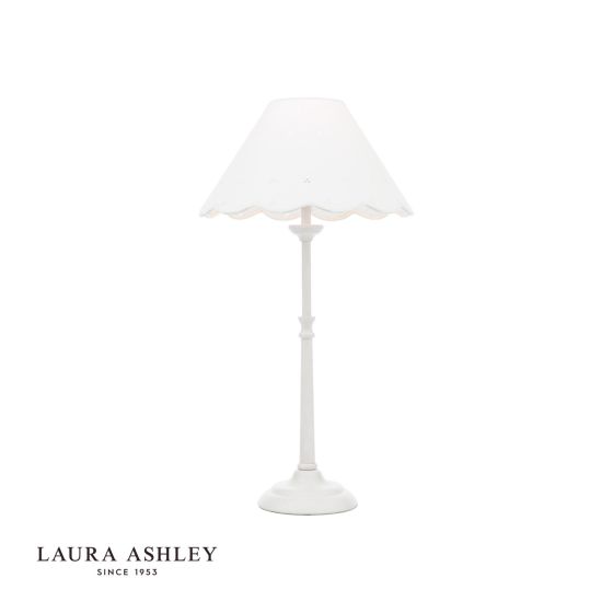 där lighting Laura Ashley Cordwell Table Lamp Matt White With Shade