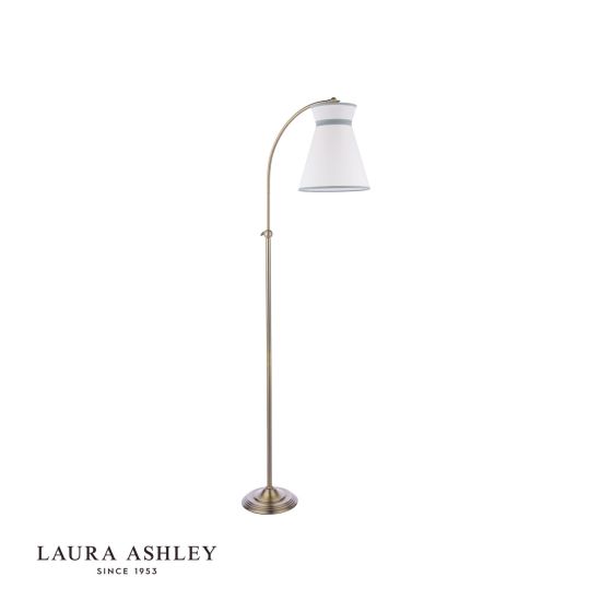 Där Lighting Laura Ashley Dearham Floor Lamp Antique Brass With Shade