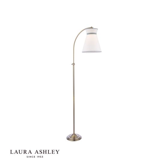 där lighting Laura Ashley Dearham Floor Lamp Antique Brass With Shade