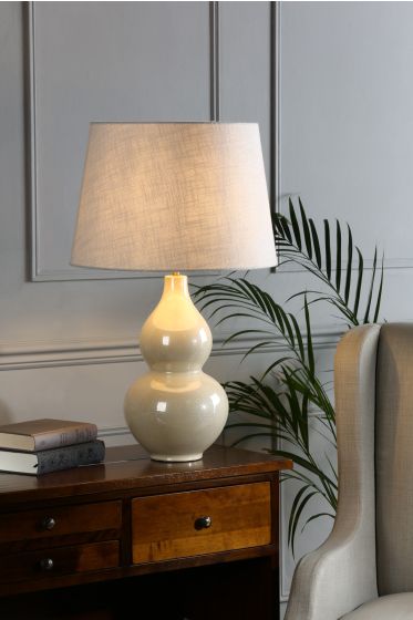 Där Lighting Laura Ashley Delphine Table Lamp Iridised And Antique Brass Base Only