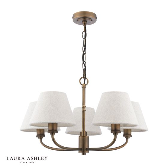 Där Lighting Laura Ashley Denston 5 Light Pendant Antique Bronze With Shade