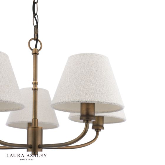 Där Lighting Laura Ashley Denston 5 Light Pendant Antique Bronze With Shade