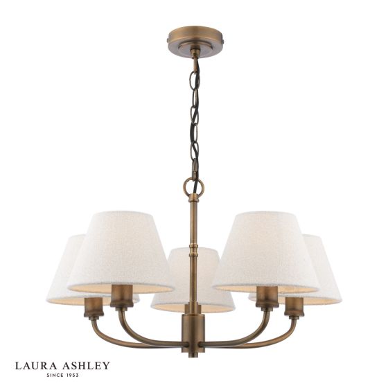 där lighting Laura Ashley Denston 5 Light Pendant Antique Bronze With Shade