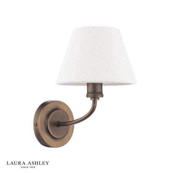 Där Lighting Laura Ashley Denston Wall Light Antique Bronze With Shade