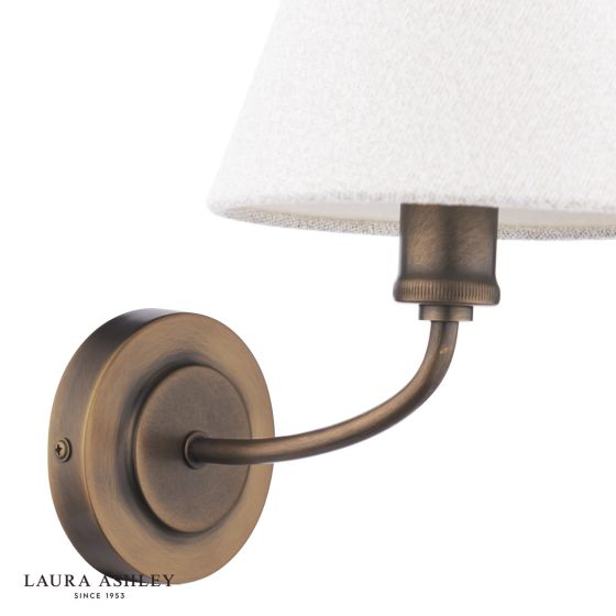 Där Lighting Laura Ashley Denston Wall Light Antique Bronze With Shade
