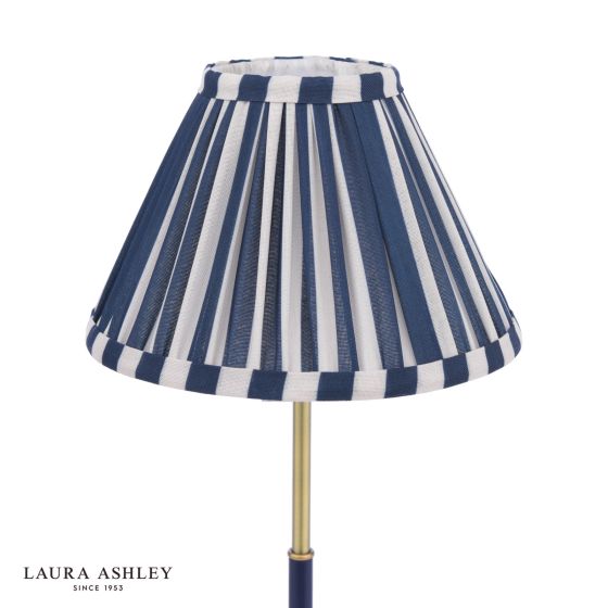 Där Lighting Laura Ashley Denwick Table Lamp Matt Antique Brass And Satin Blue With Shade