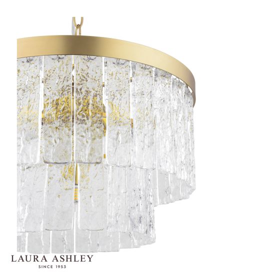 Där Lighting Laura Ashley Durnsford 4 Light Pendant Matt Antique Brass And Glass