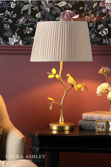 Där Lighting Laura Ashley Egelton Table Lamp Aged Brass And Taupe With Shade