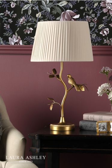 Där Lighting Laura Ashley Egelton Table Lamp Aged Brass And Taupe With Shade