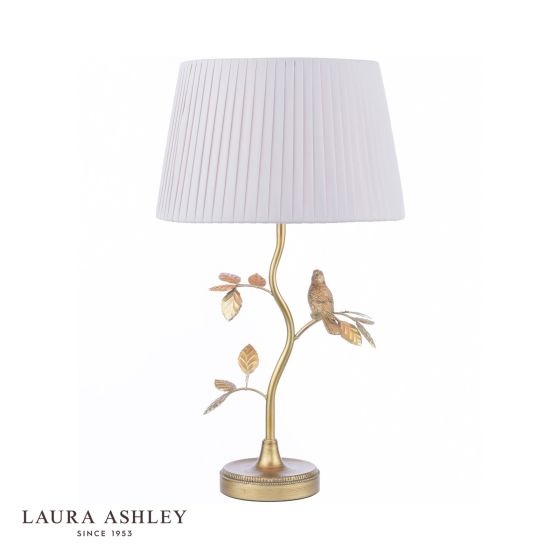 där lighting Laura Ashley Egelton Table Lamp Aged Brass and Taupe With Shade
