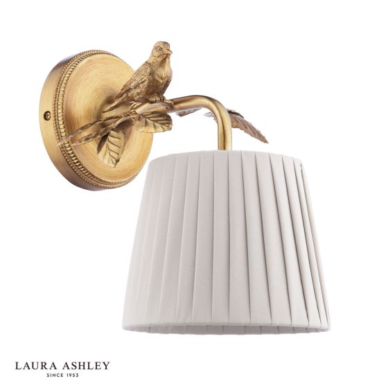 Där Lighting Laura Ashley Egelton Wall Light Aged Brass With Shade