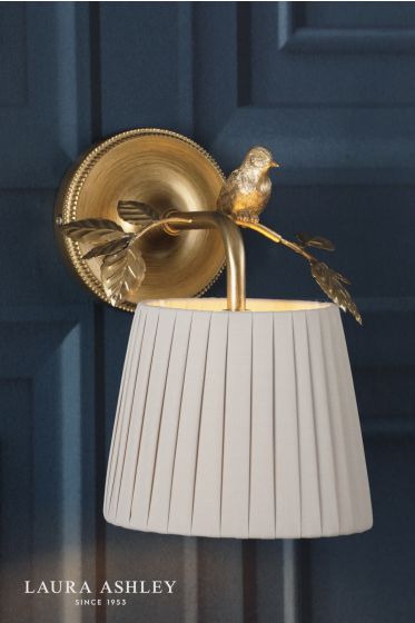 Där Lighting Laura Ashley Egelton Wall Light Aged Brass With Shade