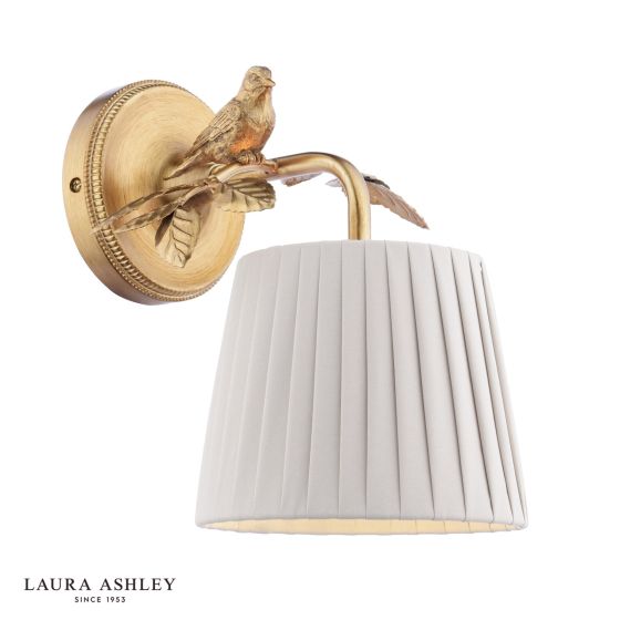 där lighting Laura Ashley Egelton Wall Light Aged Brass With Shade