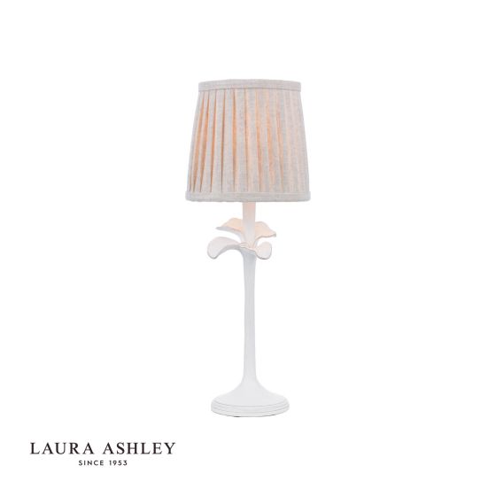 där lighting Laura Ashley Eleni Table Lamp Matt White With Shade