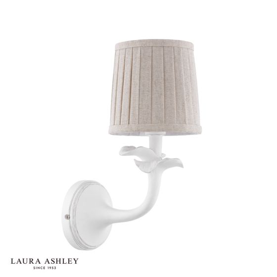 Där Lighting Laura Ashley Eleni Wall Light Matt White With Shade