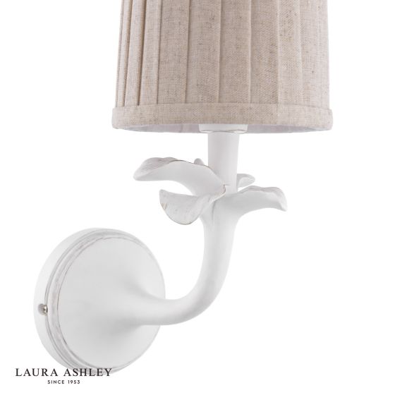 Där Lighting Laura Ashley Eleni Wall Light Matt White With Shade