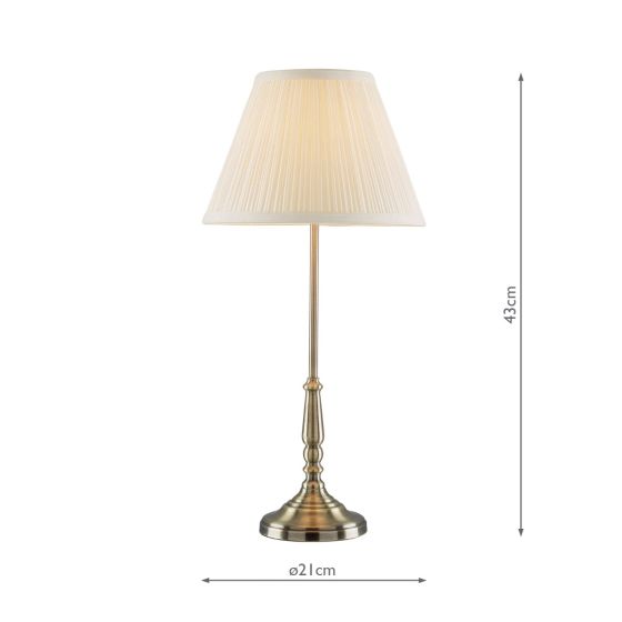 Där Lighting Laura Ashley Elliot Table Lamp Antique Brass With Shade