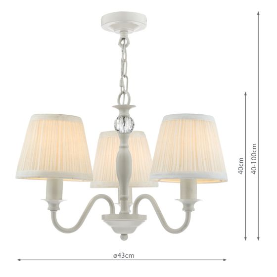 Där Lighting Laura Ashley Ellis 3lt Pendant Grey With Shades