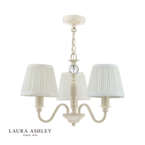 Där Lighting Laura Ashley Ellis 3lt Pendant Ivory With Shades