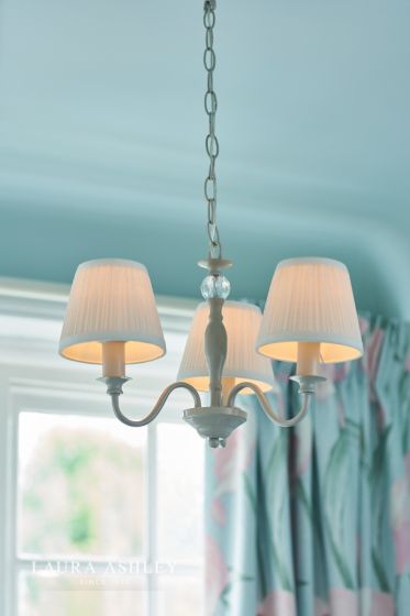 Där Lighting Laura Ashley Ellis 3lt Pendant Ivory With Shades