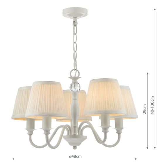Där Lighting Laura Ashley Ellis 5lt Pendant Grey With Shades