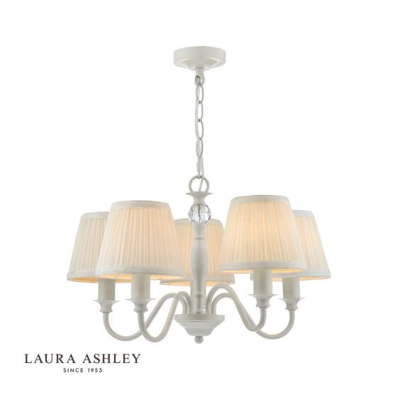 där lighting Laura Ashley Ellis 5lt Pendant Grey With Shades