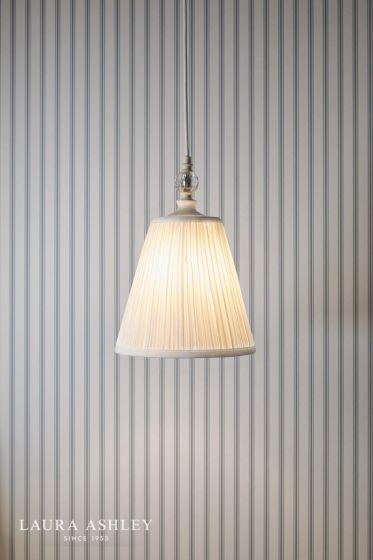 Där Lighting Laura Ashley Ellis Pendant Satin Cream And Crystal With Shade
