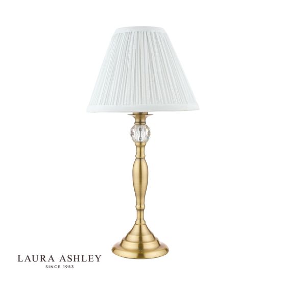 Där Lighting Laura Ashley Ellis Table Lamp Antique Brass With Ivory Shade