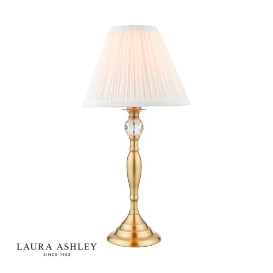 där lighting Laura Ashley Ellis Table Lamp Antique Brass With Ivory Shade