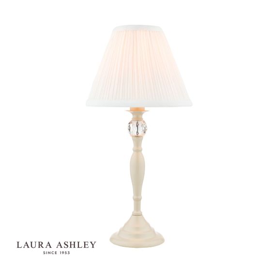 där lighting Laura Ashley Ellis Table Lamp Cream With Ivory Shade
