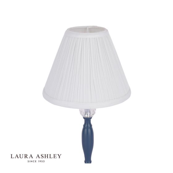 Där Lighting Laura Ashley Ellis Table Lamp Matt Blue & Crystal With Shade