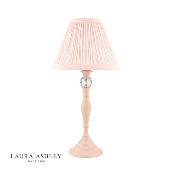 Där Lighting Laura Ashley Ellis Table Lamp Pink With Blush Shade