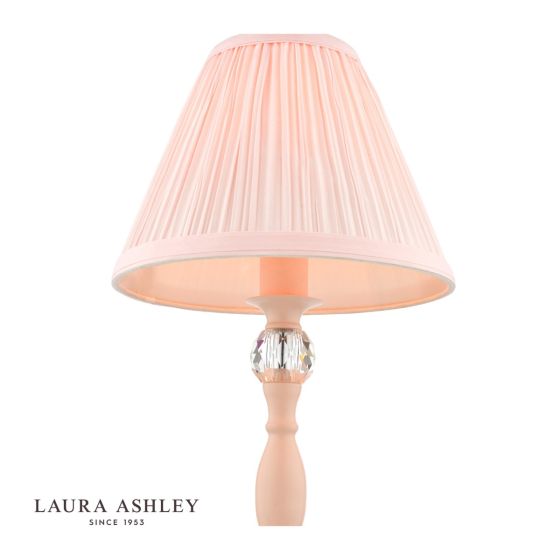 Där Lighting Laura Ashley Ellis Table Lamp Pink With Blush Shade
