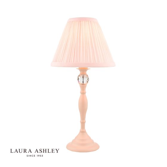 där lighting Laura Ashley Ellis Table Lamp Pink With Blush Shade
