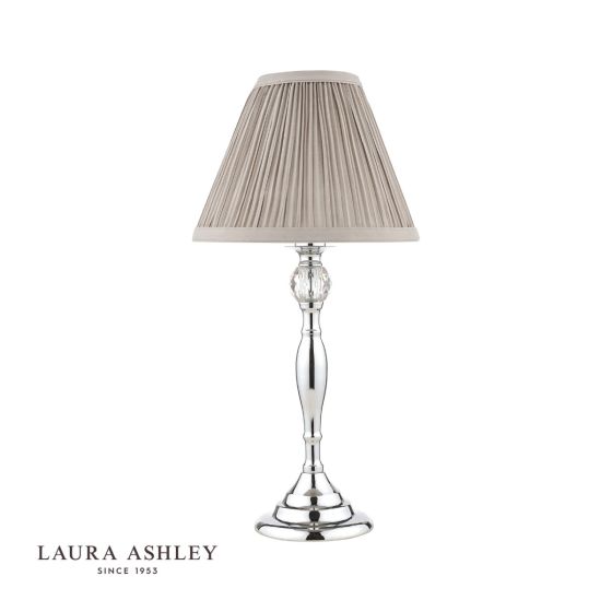 Där Lighting Laura Ashley Ellis Table Lamp Polished Chrome With Grey Shade