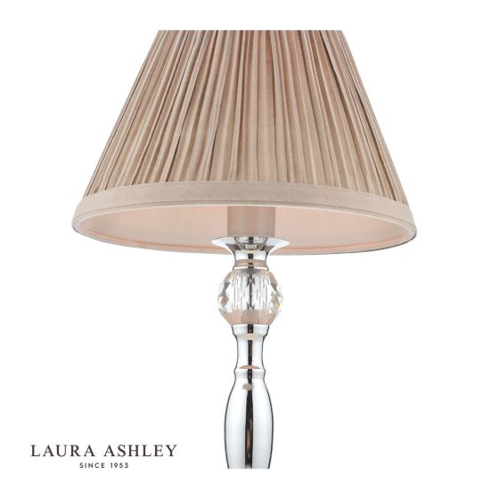 Där Lighting Laura Ashley Ellis Table Lamp Polished Chrome With Grey Shade