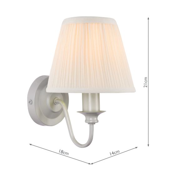 Där Lighting Laura Ashley Ellis Wall Light Grey With Shade