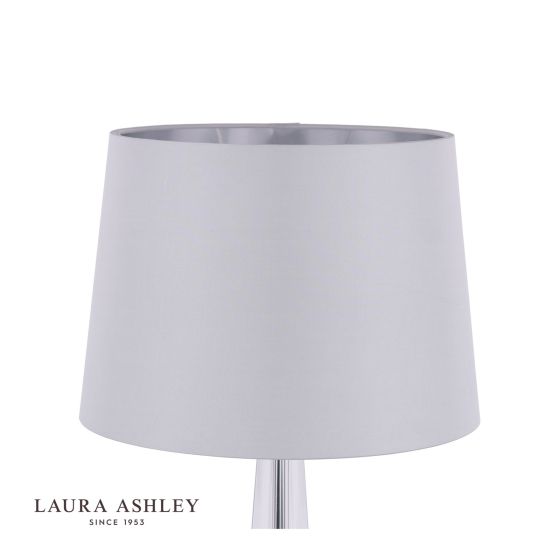 Där Lighting Laura Ashley Emyr Silk Tapered Drum Shade Silver 30.5cm/12 Inch