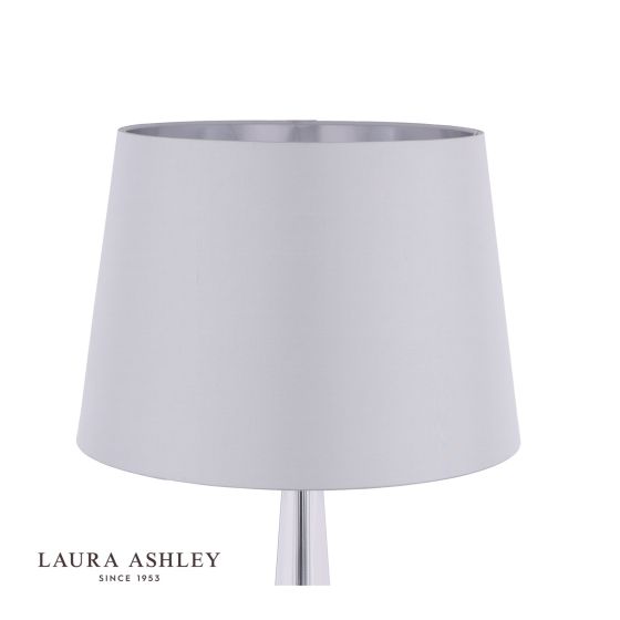 Där Lighting Laura Ashley Emyr Silk Tapered Drum Shade Silver 40.5cm/16 Inch