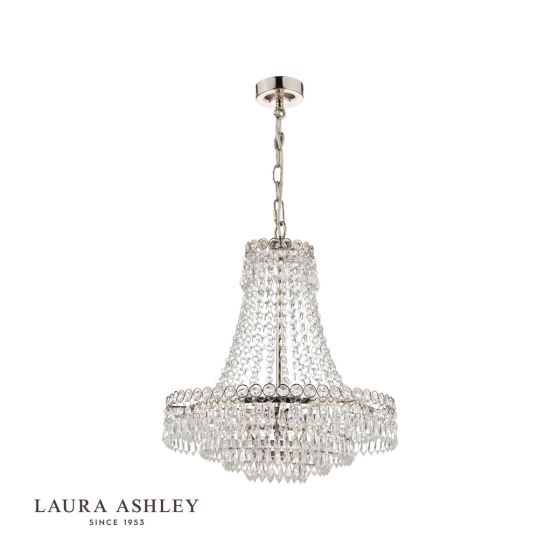 Där Lighting Laura Ashley Enid 5lt Chandelier Polished Nickel & Cut Glass
