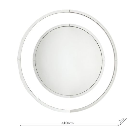 Där Lighting Laura Ashley Evie Large Round Mirror Clear Frame 100cm