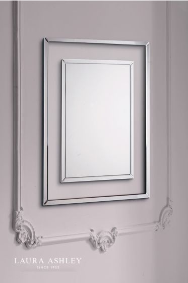 Där Lighting Laura Ashley Evie Small Rectangle Mirror Clear Frame 100 X 80cm