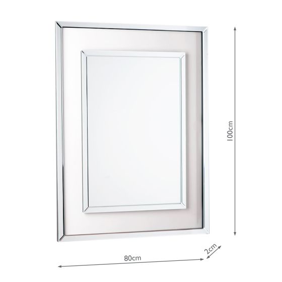 Där Lighting Laura Ashley Evie Small Rectangle Mirror Clear Frame 100 X 80cm