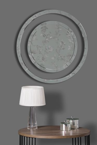 Där Lighting Laura Ashley Evie Small Round Mirror Clear Frame 60cm
