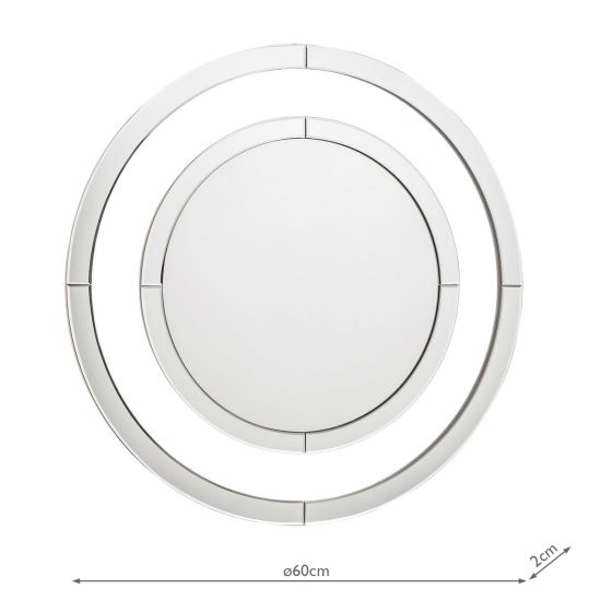 Där Lighting Laura Ashley Evie Small Round Mirror Clear Frame 60cm