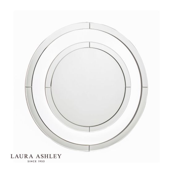 där lighting Laura Ashley Evie Small Round Mirror Clear Frame 60cm