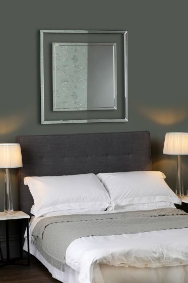Där Lighting Laura Ashley Evie Square Mirror Clear Frame 90 X 90cm