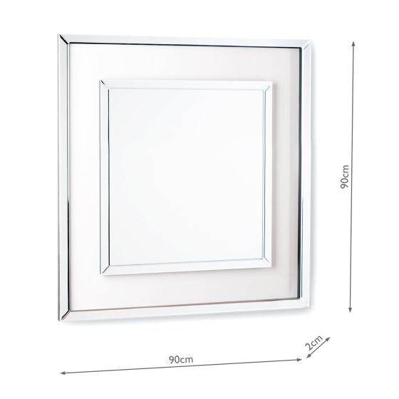 Där Lighting Laura Ashley Evie Square Mirror Clear Frame 90 X 90cm