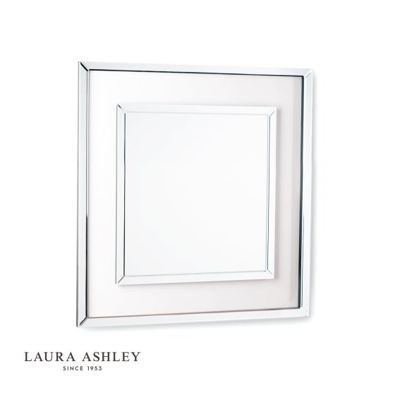 där lighting Laura Ashley Evie Square Mirror Clear Frame 90 x 90cm